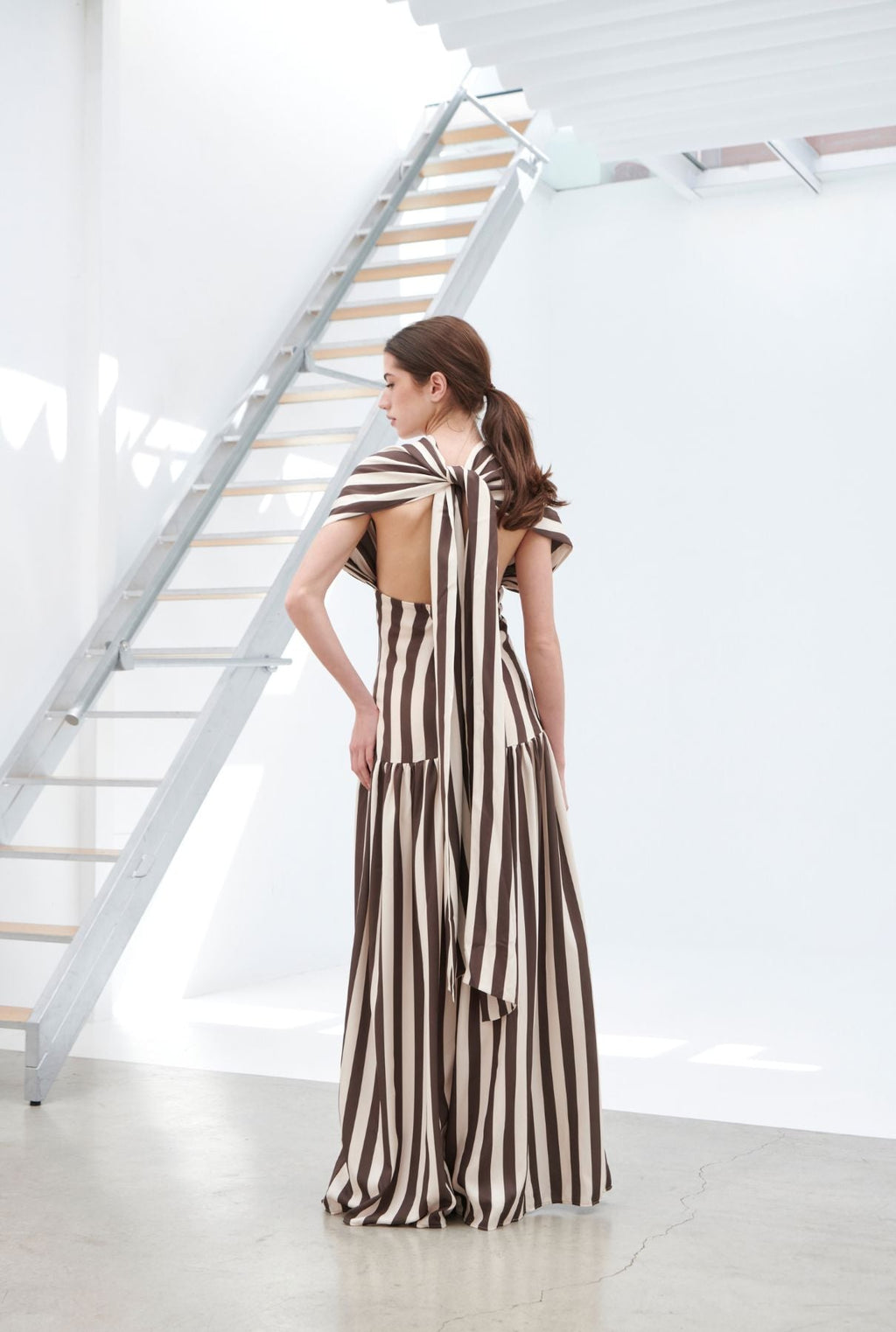Vestido Violeta rayas marrón