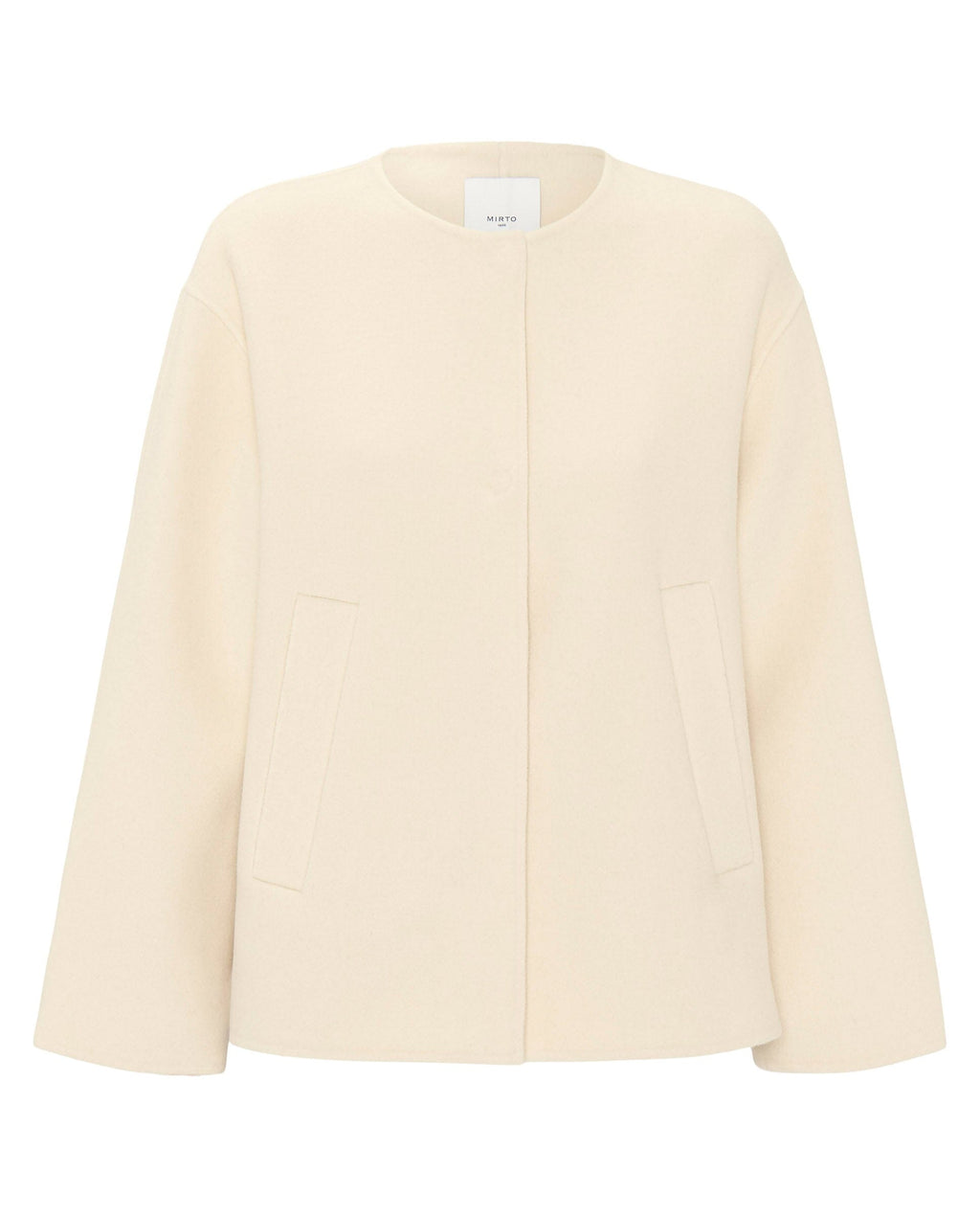 Chaquetón doble faz blanco de lana cashmere
