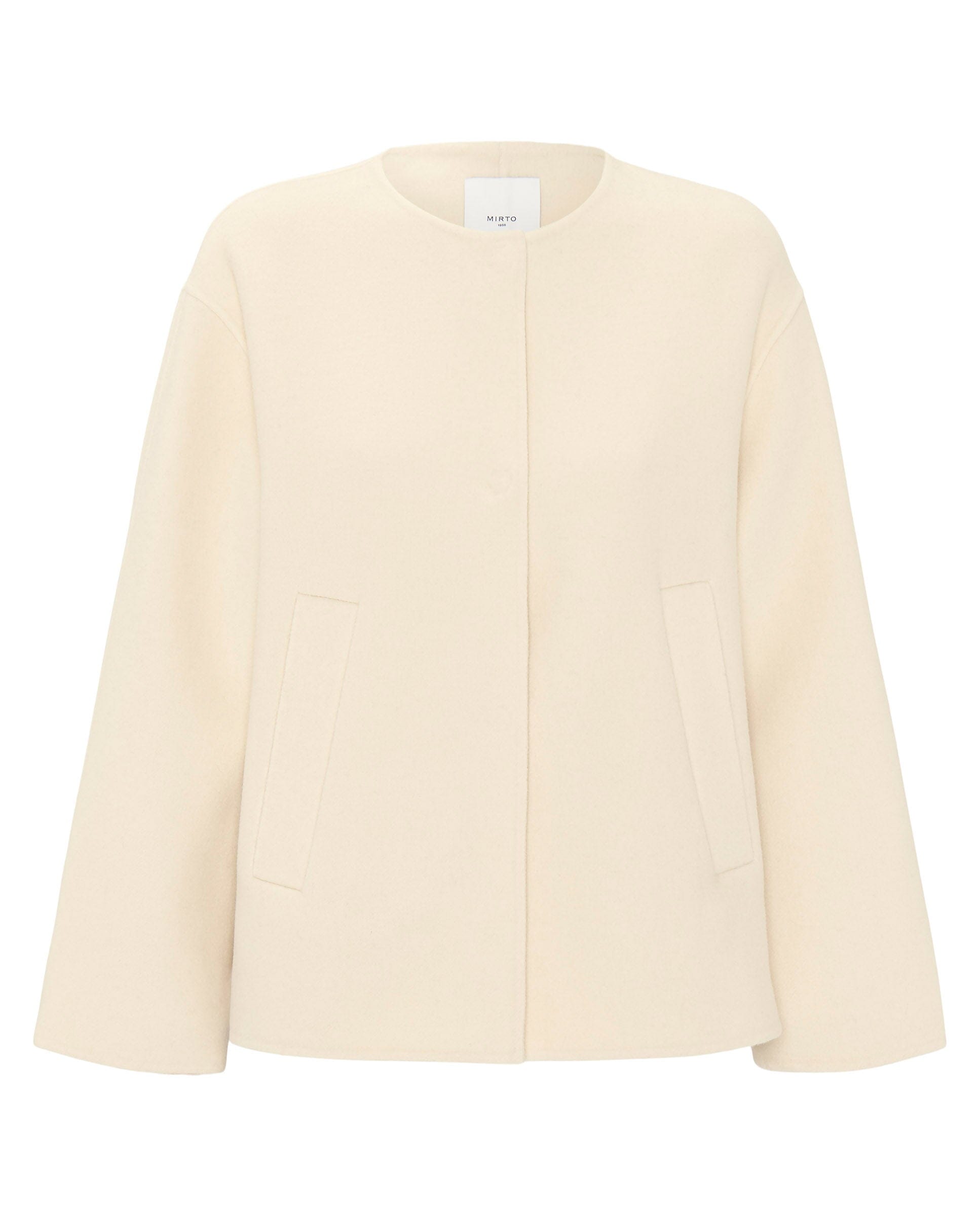 Chaquetón doble faz blanco de lana cashmere
