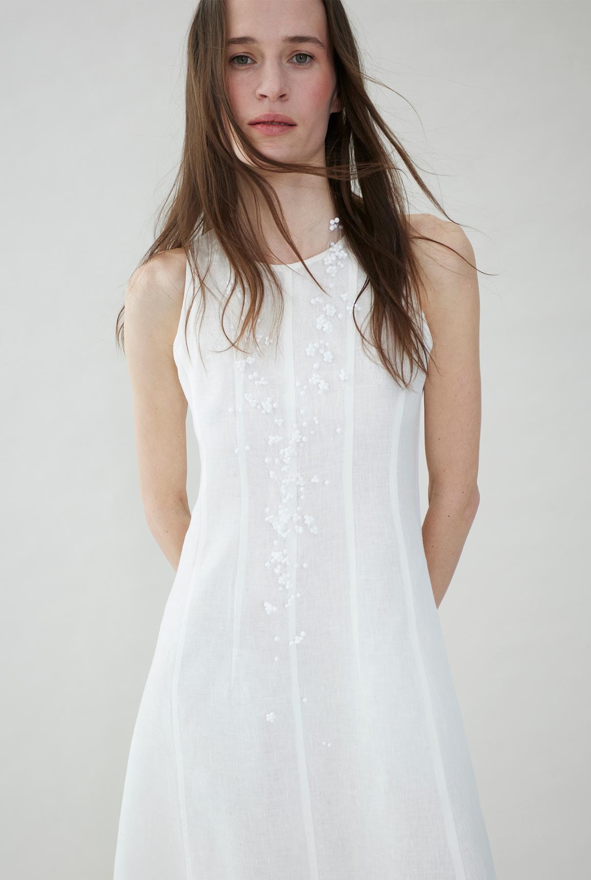 White linen dress