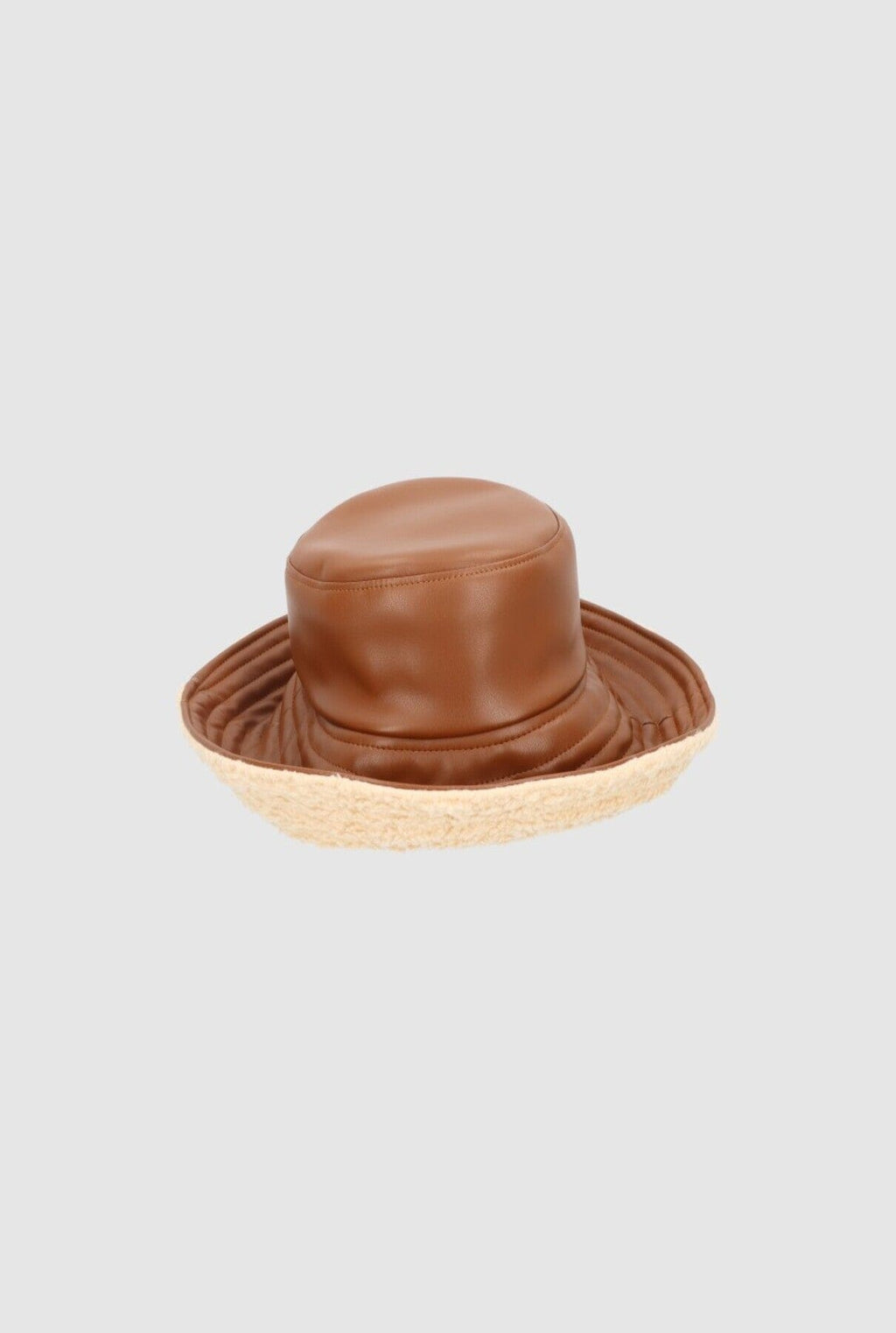 Yoyo Leather Hat Brown