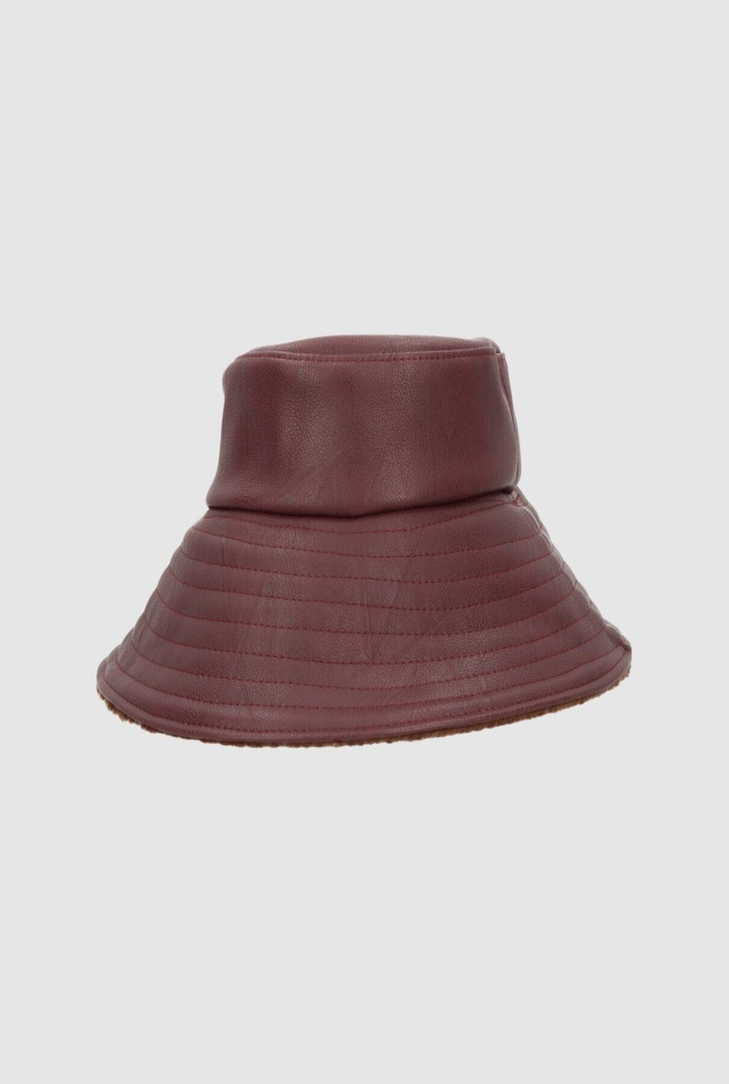 Yoyo Leather Hat Burgundy