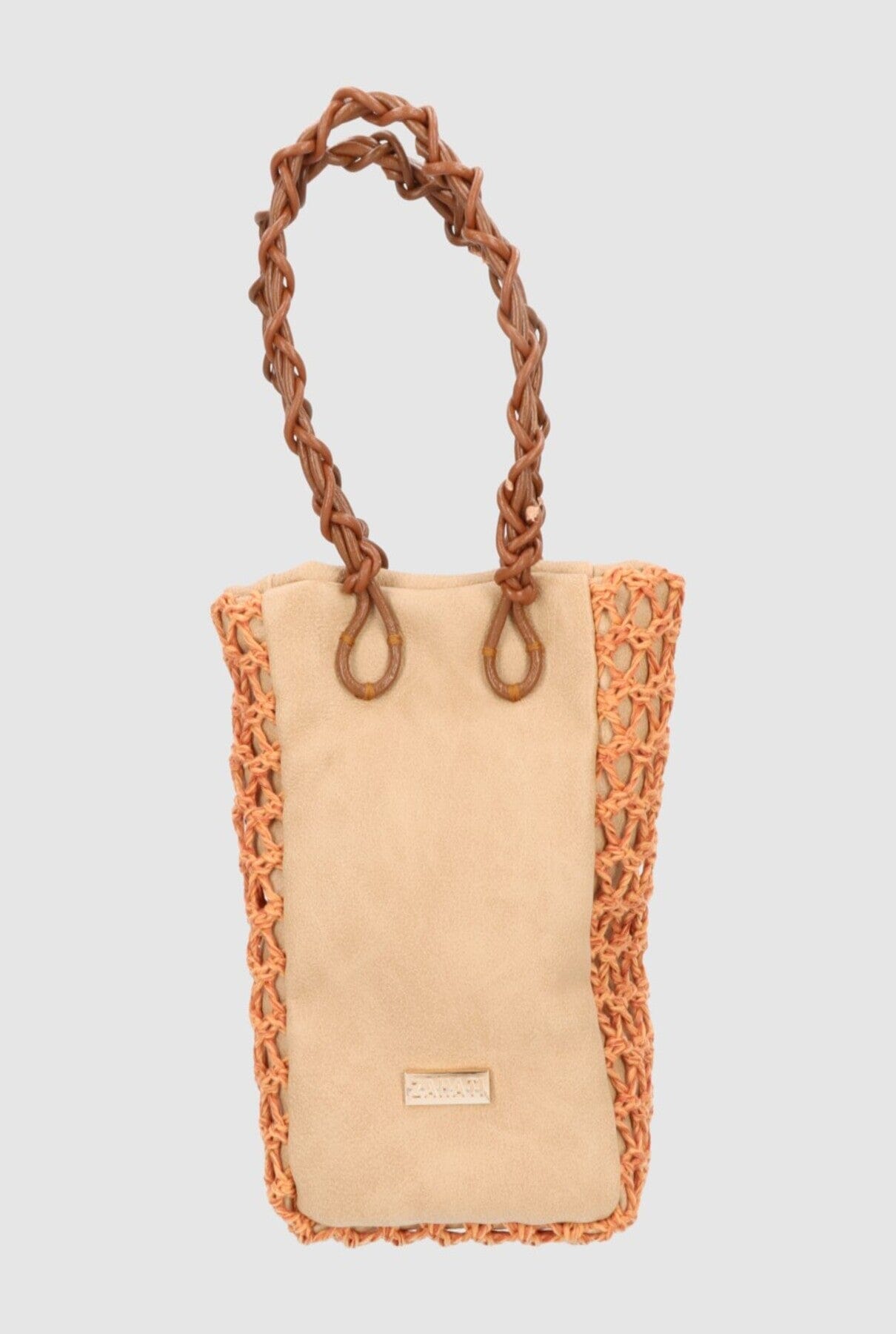Zigzag Mini Bag Camel + Rust