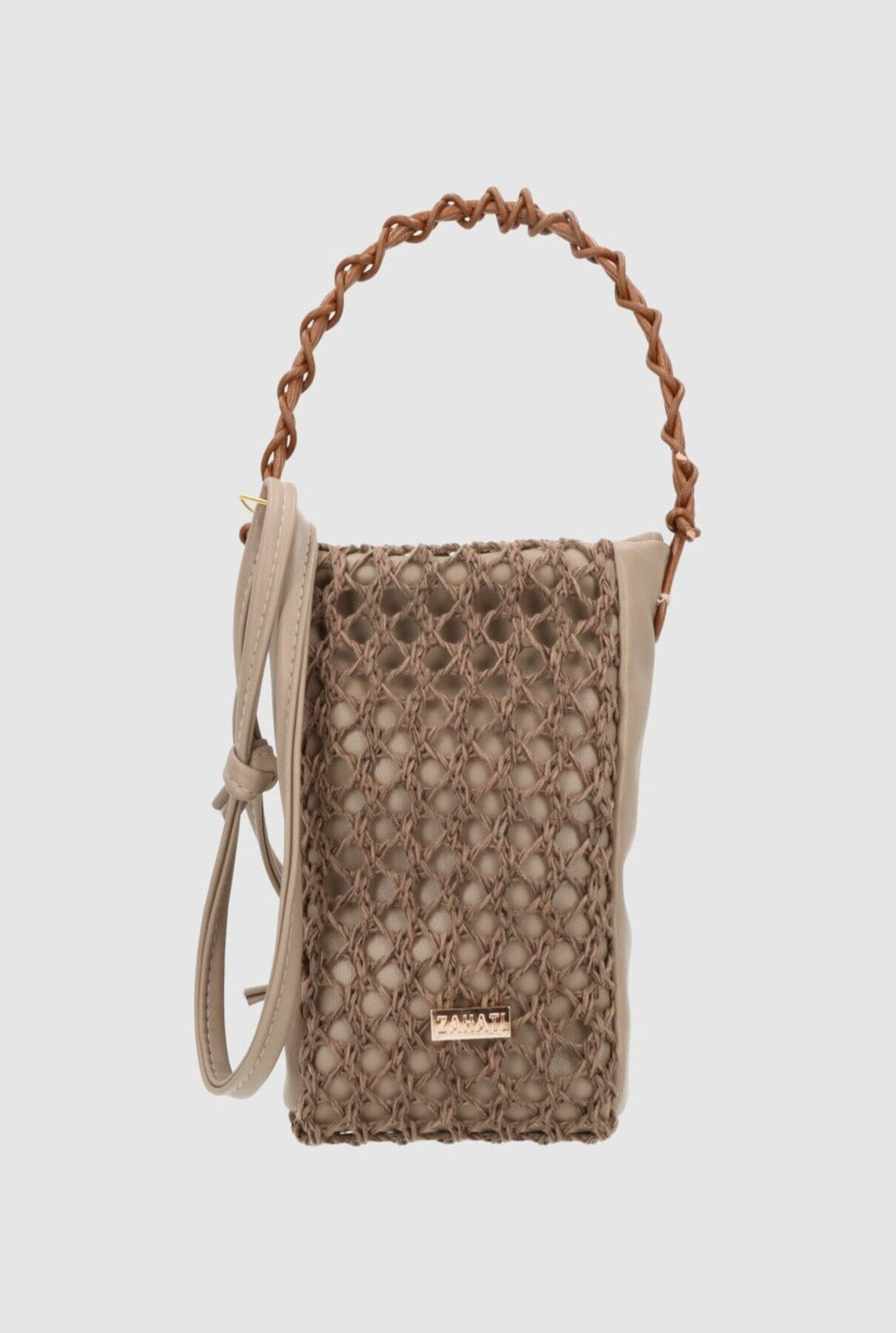 Zigzag Mini Bag Grey + Brown